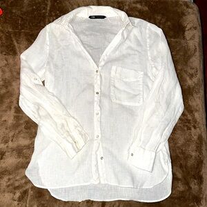 Zara oversized button up shirt perfect for casual wear or bathing suit cover up